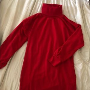 Red Turtleneck Sweater Dress